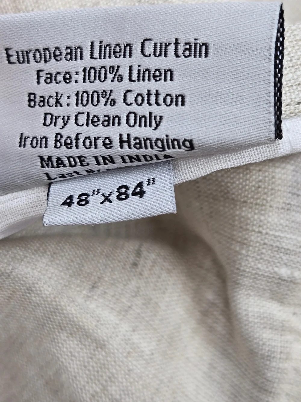 NWT QUINCE Set Of 2 48x84 European Linen Curtains Flax 0059